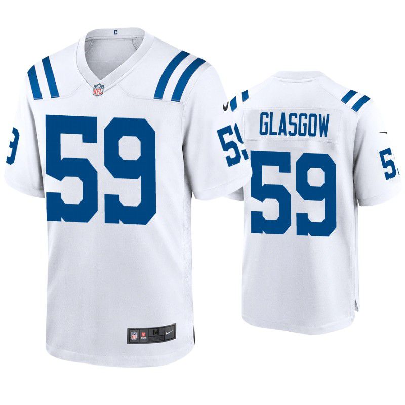 Men Indianapolis Colts #59 Jordan Glasgow Nike White Game NFL Jersey